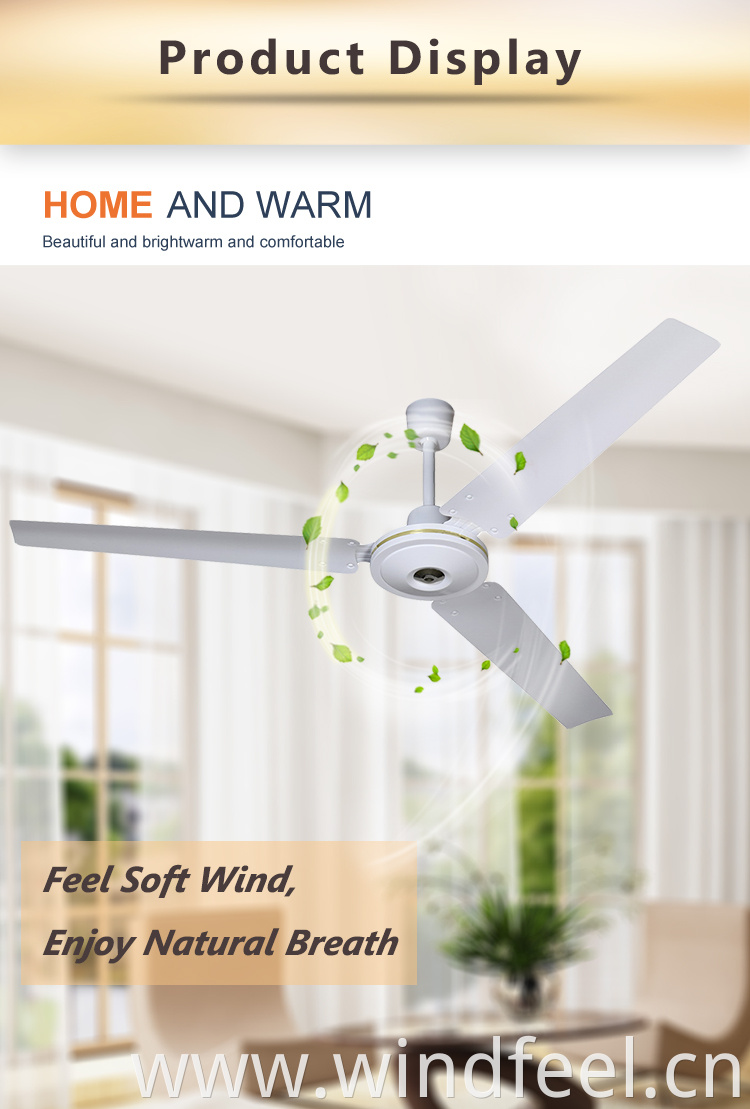 Home Appliance Decorative Cooling Air 56 Inch Ceiling Fan 48 Inch Electric Fan with 100% Copper Motor Pure Aluminum Motor Fans